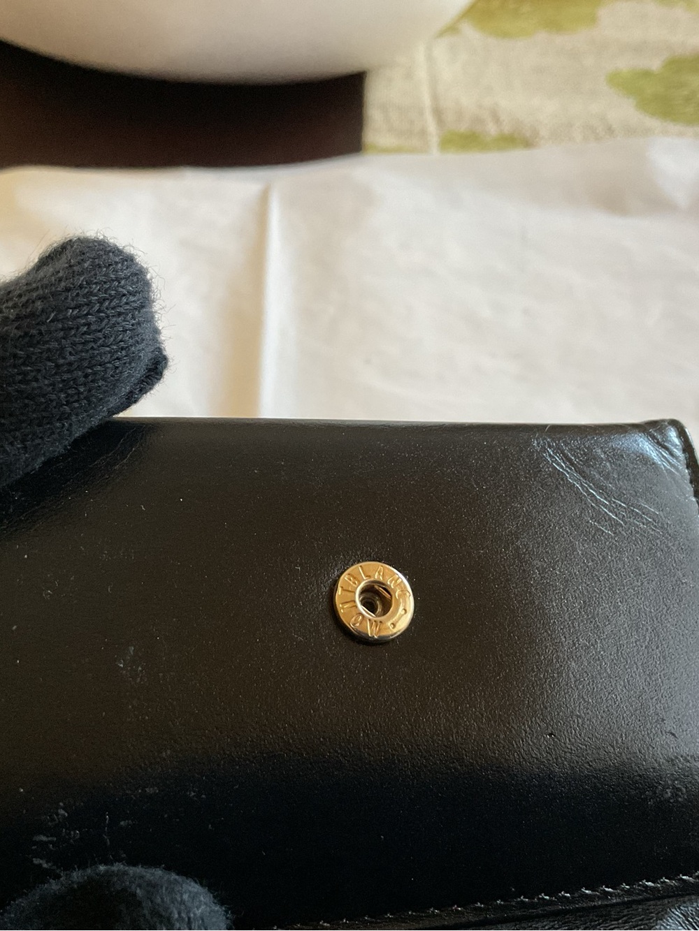 MONTBLANC Black Smooth Leather Tri-fold Key Case/ Wallet- Swiss Made - Picture 10 of 10